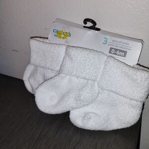 Carter's Soft White Baby Socks 3-Pack